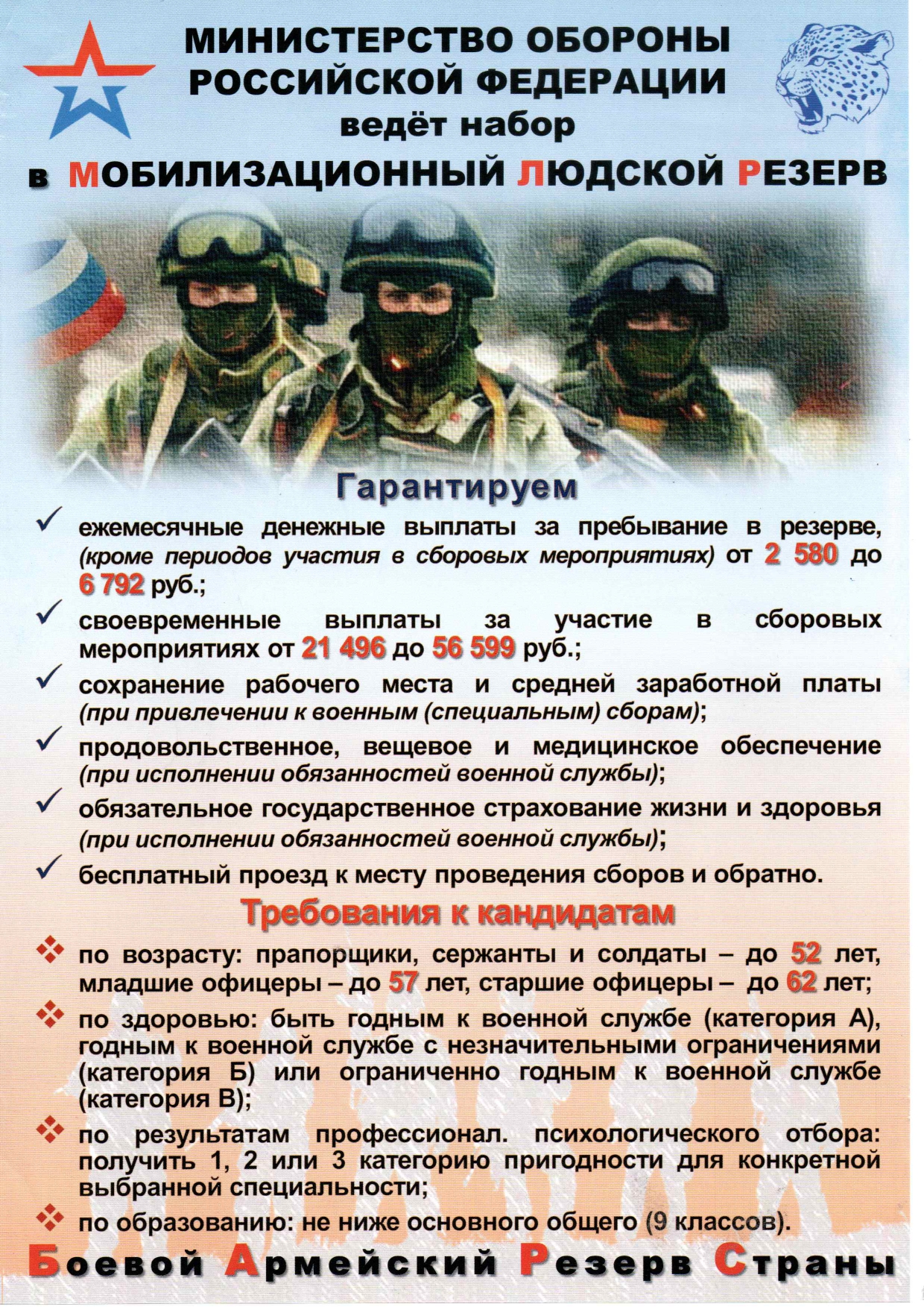 Резервисты Кубани на специальных сборах с 1 мая 2026 года получат ежемесячную материальную помощь в 50 тысяч рублей